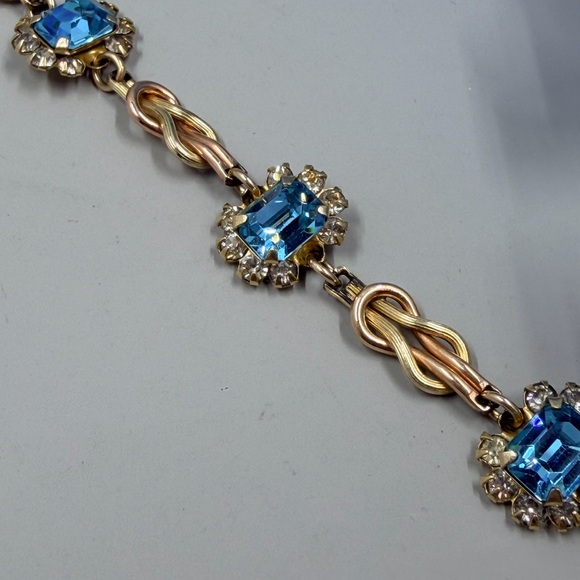 12K 1/20 GF Vintage Austrian Crystal Tennis Bracelet - Picture 3 of 8